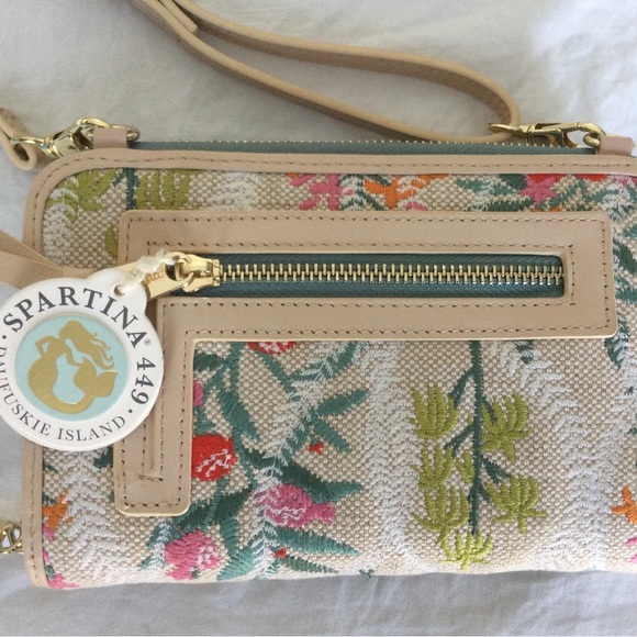 NWT Spartina Floral Embroidered Crossbody Bag - Picture 10 of 16
